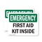 Signmission First Aid Kit Inside, 18 in W x Rectangle, Plastic OS-2PACK-EM-P-1218-L-10371 - alternate 1